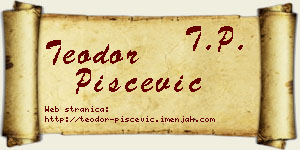 Teodor Piščević vizit kartica